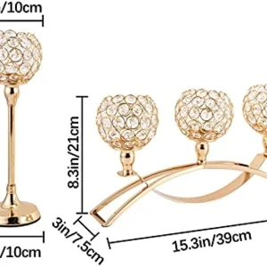 Gold 3-Arms Candle Holders