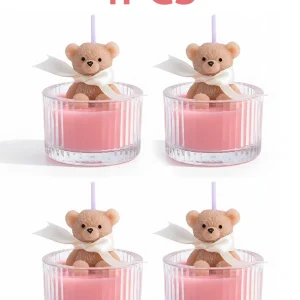 4 pc Teddy Bear Soy Candle